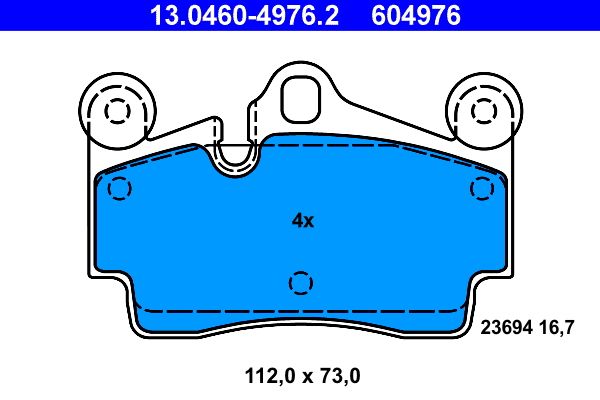 Komplet pločica, disk-kočnica ATE 13.0460-4976.2